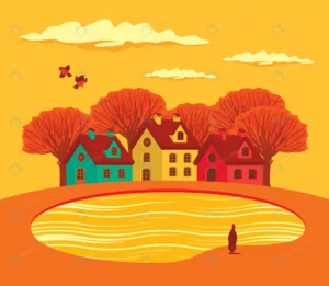 autumn landscape with village house rnd534 frp31527730 - title:Home - اورچین فایل - format: - sku: - keywords: p_id:18