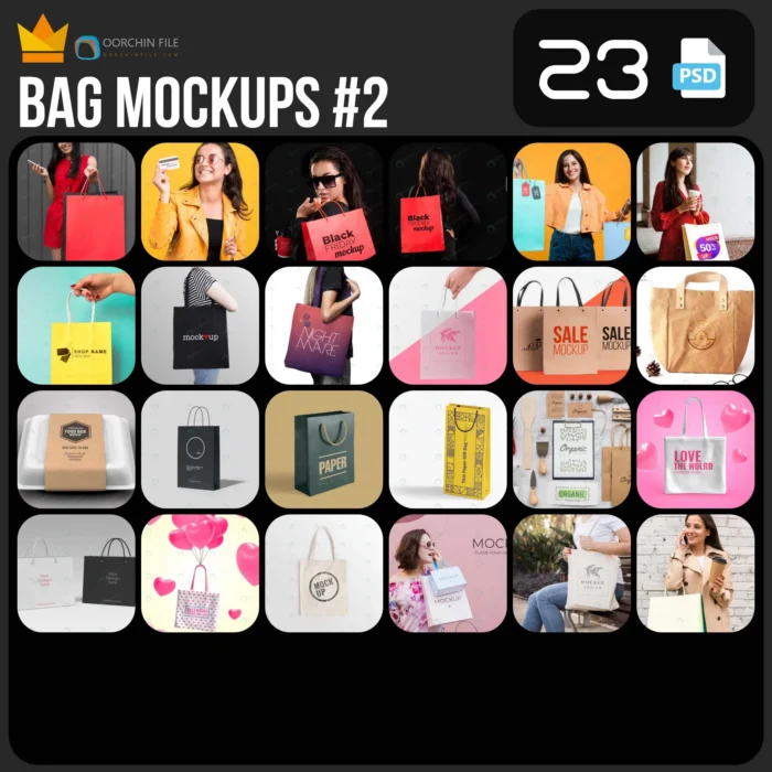 bag mockups 2bb - title:کالکشن موکاپ کیف دستی کاغذی خرید - اورچین فایل - format:PSD - فتوشاپ - sku:crcpsd23bag - keywords: p_id:41209