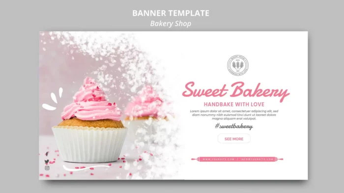 bakery shop banner template concept - title:تمپلیت لایه باز کیک - اورچین فایل - format:PSD - فتوشاپ - sku:3661 - keywords: p_id:29301