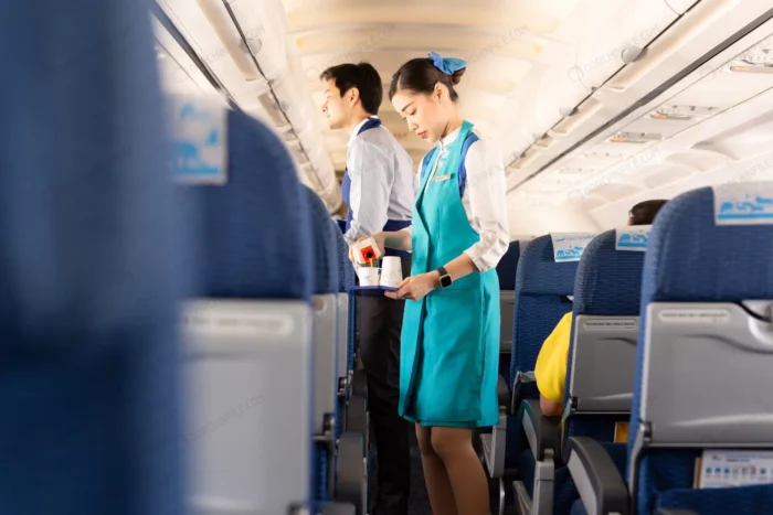 bangkok airways flight attendant serve food passe crc484b0bd8 - title:دانلود عکس مهماندار داخل کابین هواپیما - اورچین فایل - format:JPG - استوک - sku:crc484b0bd8 - keywords: p_id:99343