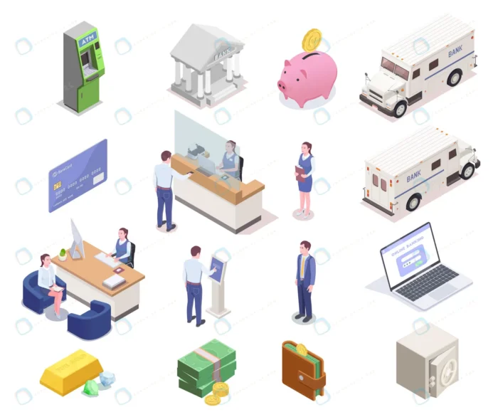 banking financial isometric icons collection with crc37c1160f size4.15mb - title:وکتور ایزومتریک المان های بانکداری - اورچین فایل - format:EPS - وکتور - sku:crc37c1160f - keywords: p_id:77205