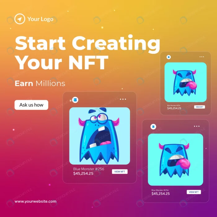 banner design start creating your nft template rnd784 frp26134223 - title:وکتور کارتونی NFT - اورچین فایل - format:EPS - وکتور - sku:frp26134223 - keywords: p_id:72291