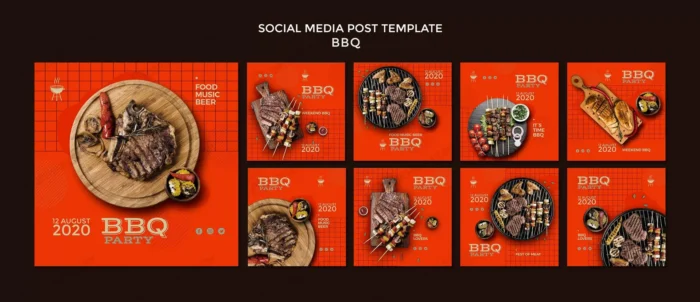 barbecue party social media post template crcd0f67fba size140.93mb - title:مجموعه قالب لایه باز پست اینستاگرام - اورچین فایل - format:PSD - فتوشاپ - sku:crcd0f67fba - keywords: p_id:91439