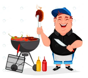 bbq young cheerful man cooks grilled food rnd873 frp5406964 - title:Home - اورچین فایل - format: - sku: - keywords: p_id:18