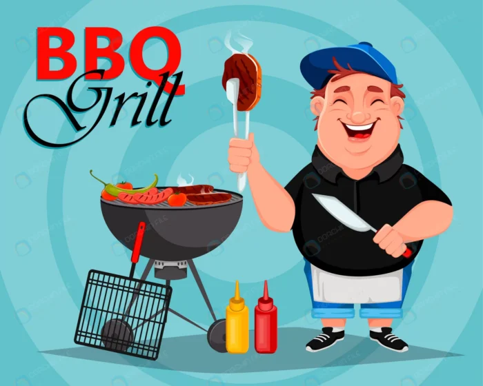 bbq young cheerful man cooks grilled meat rnd662 frp5453131 - title:وکتور مرد جوان در حال پختن گوشت کبابی - اورچین فایل - format:EPS - وکتور - sku:frp5453131 - keywords: p_id:74503