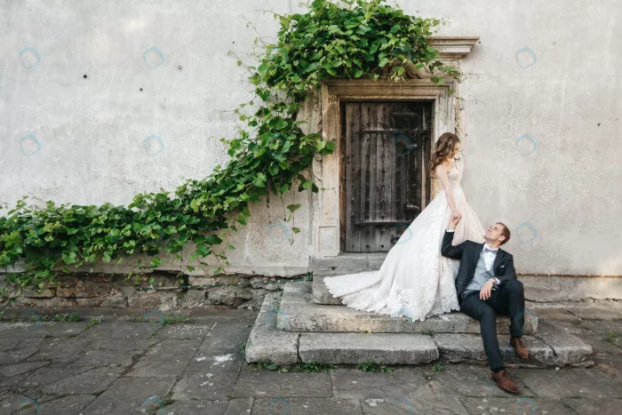 beautiful brides are photographed near old house crcf36a3ddf - title:عروس و داماد با پس زمینه خانه قدیمی - اورچین فایل - format:JPG - استوک - sku:crcf36a3ddf - keywords: p_id:75733