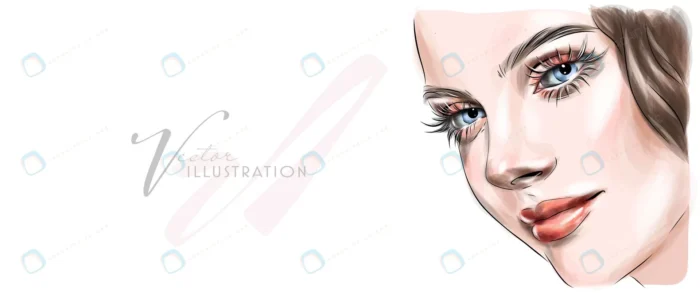 beautiful girl with light makeup shimmery skin.jp crca42c9bbc size2.16mb 1 - title:وکتور آرایشی دختر زیبا با آرایش ابریشمی - اورچین فایل - format:EPS - وکتور - sku:crca42c9bbc - keywords: p_id:47182