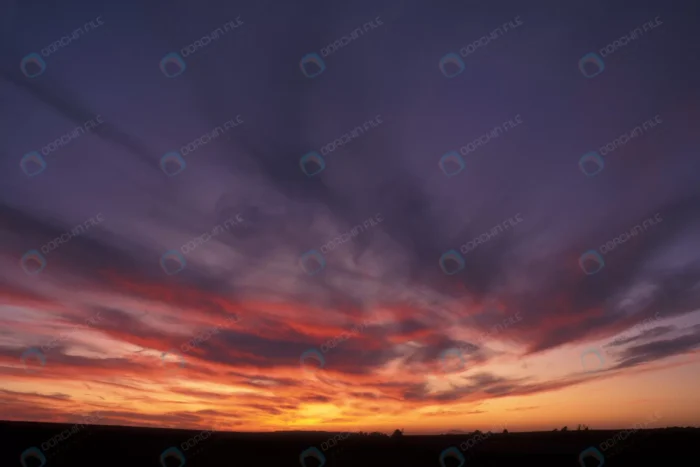 beautiful shot purple orange sky with clouds suns crcbd860859 - title:تصویر استوک طبیعت غروب آفتاب در آسمان - اورچین فایل - format:JPG - استوک - sku:crcbd860859 - keywords: p_id:51252