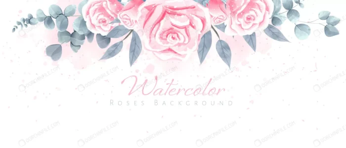 beautiful watercolor roses background wallpaper crc7719445b size19.56mb - title:وکتور گل رز سبک نقاشی آبرنگ - اورچین فایل - format:EPS - وکتور - sku:crc7719445b - keywords: p_id:100105