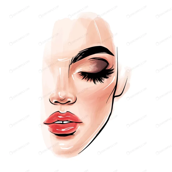 beautiful woman face girl portrait with long blac crc5f2cd4d3 size3.31mb - title:وکتور چهره زن با چشمان بسته - اورچین فایل - format:EPS - وکتور - sku:crc5f2cd4d3 - keywords: p_id:93039