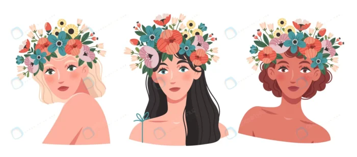 beautiful young women with flower wreath image sp crc9d56d5ed size3.95mb - title:بنر روز زن با کاراکتر خانم - اورچین فایل - format:EPS - وکتور - sku:crc9d56d5ed - keywords: p_id:75507