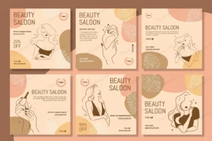beauty salon instagram posts template crc19d6aec3 size2.08mb - title:Home - اورچین فایل - format: - sku: - keywords: p_id:18