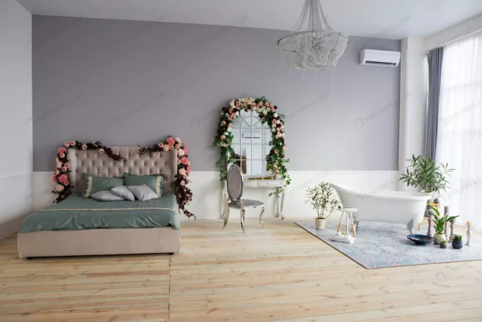 bed room interior with bath crc1c45970f - title:عکس اتاق خواب با وان - اورچین فایل - format:JPG - استوک - sku:crc1c45970f - keywords: p_id:99679