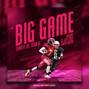 big game football social media post template rnd644 frp29974014 - title:Home - اورچین فایل - format: - sku: - keywords: p_id:18