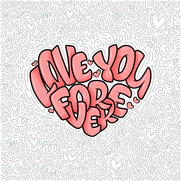 big heart with lettering love you forever typogra crcad8e4cd0 size5.44mb - title:دانلود وکتور تایپوگرافی ویژه ولنتاین در پس زمینه سفید از پترن قلبی - اورچین فایل - format:EPS - وکتور - sku:crcad8e4cd0 - keywords: p_id:31585