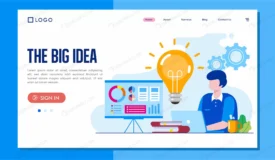 big idea landing page website illustration templa crc913dc037 size1.31mb - title:Home Main - اورچین فایل - format: - sku: - keywords: p_id:18