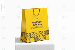 big paper gift bag with rope handle mockup crcf07901f1 size56.35mb - title:Home - اورچین فایل - format: - sku: - keywords: p_id:18