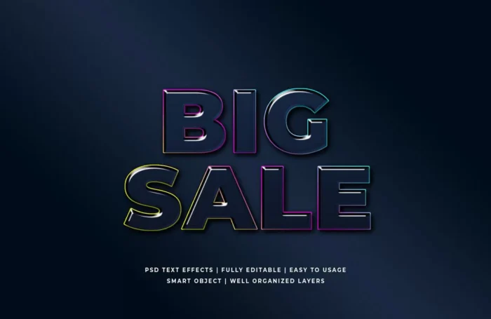big sale 3d text style - title:دانلود افکت لایه باز متن سه بعدی سرمه ای با حاشیۀ نازکی از گرادیِنت رنگی برای فتوشاپ - اورچین فایل - format:PSD - فتوشاپ - sku:6640 - keywords: p_id:31983