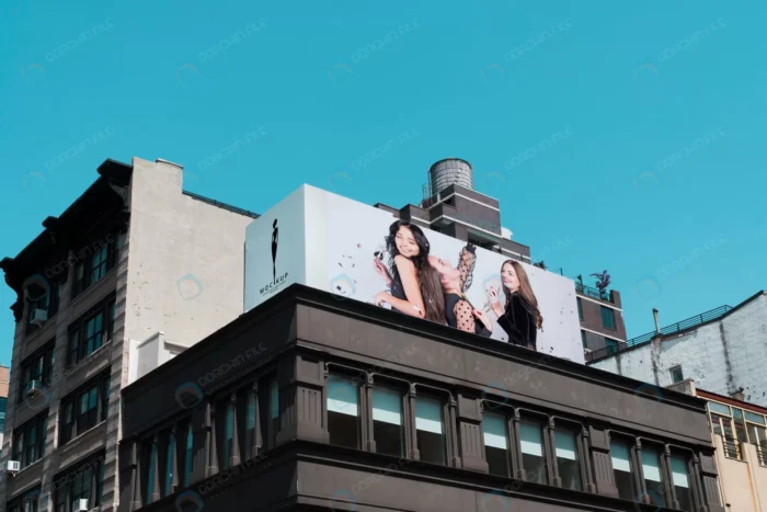 billboard sign concept mock up 2 crce19fe863 size84.87mb - title:موکاپ بیلبورد افقی بر بالای ساختمان - اورچین فایل - format:PSD - فتوشاپ - sku:crce19fe863 - keywords: p_id:79331