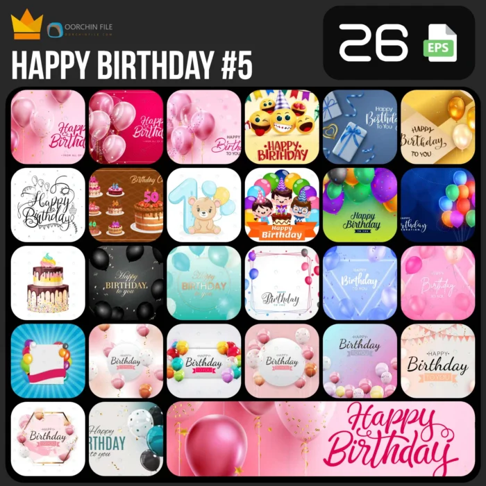 birthday 5ab - title:کالکشن 26 وکتور جشن تولد - اورچین فایل - format:EPS - وکتور - sku:crc9e16fa4a - keywords: p_id:61272