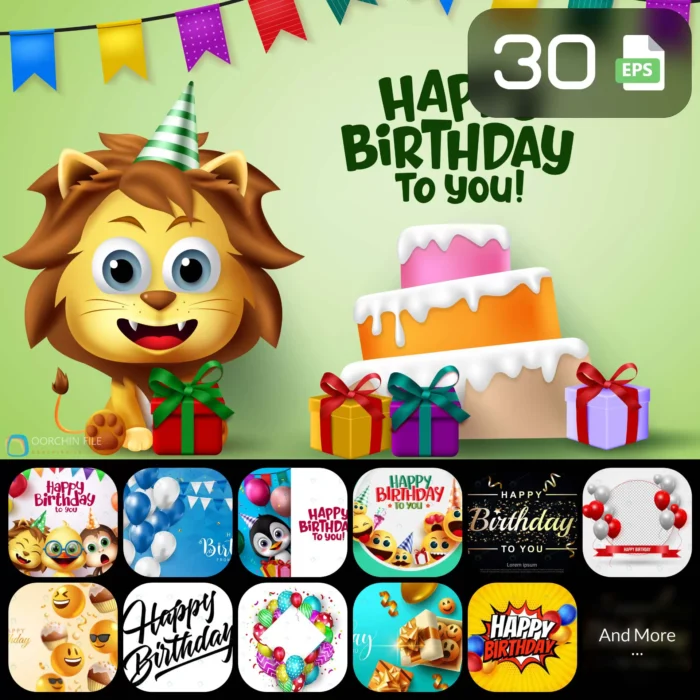 birthday 8aa - title:کالکشن 30 وکتور تبریک جشن تولد - اورچین فایل - format:EPS - وکتور - sku:crcc48ff105 - keywords: p_id:61391