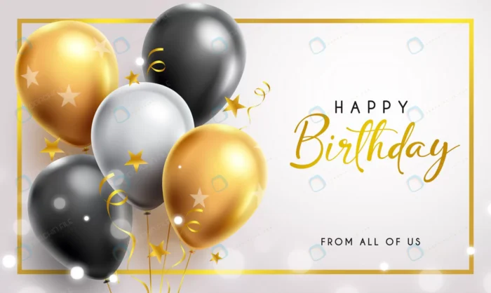 birthday balloons vector design happy birthday gr crc87bb7e42 size5.83mb - title:وکتور طرح بنر تبریک تولد با بادکنک طلایی و مشکی - اورچین فایل - format:EPS - وکتور - sku:crc87bb7e42 - keywords: p_id:59866