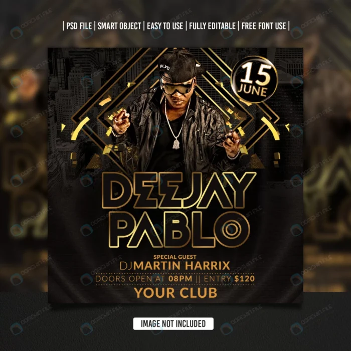 birthday dj party flyer social media post template rnd991 frp18403555 - title:قالب لایه باز پست اینستاگرام جشن تولد - اورچین فایل - format:PSD - فتوشاپ - sku:frp18403555 - keywords: p_id:70053