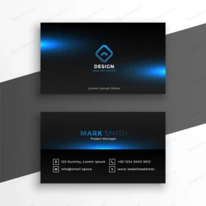 black business card with blue glows template crc770830dd size1.21mb - title:Home - اورچین فایل - format: - sku: - keywords: p_id:18