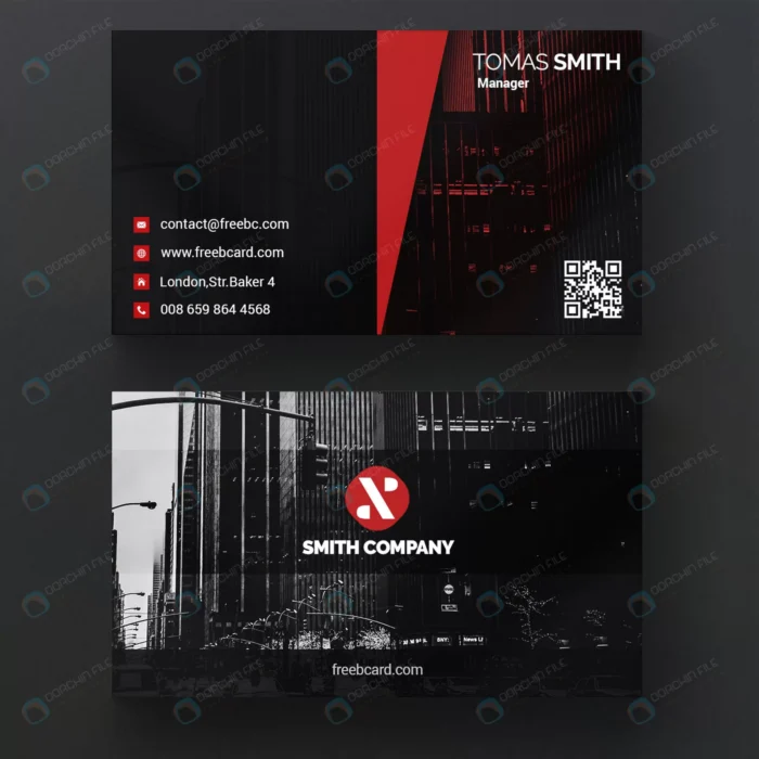 black business card with red shapes 1.webp crc963aedae size5.01mb 1 - title:کارت ویزیت لایه باز قرمز مشکی مدرن - اورچین فایل - format:PSD - فتوشاپ - sku:crc963aedae - keywords: p_id:48021