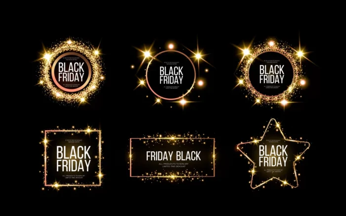 black friday banner festive golden glowing frame crcd18ac7b7 size3.89mb - title:فریم های لاکچری ویژه جمعه سیاه - اورچین فایل - format:EPS - وکتور - sku:crcd18ac7b7 - keywords: p_id:36337