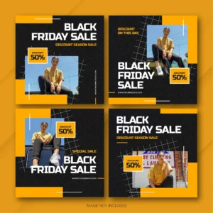 black friday campaign instagram post bundle template 1 - title:Home - اورچین فایل - format: - sku: - keywords: p_id:18