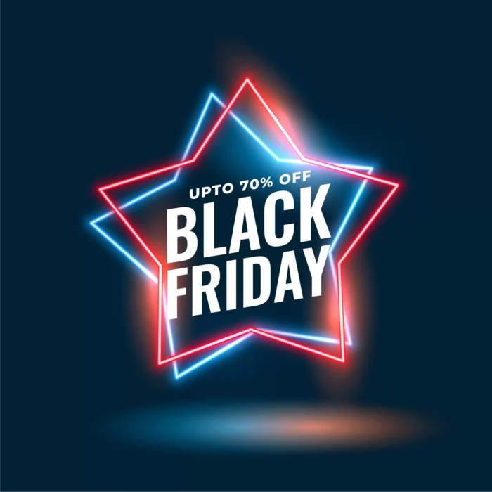 black friday neon star sale background crcfd71b861 size1.28mb - title:دانلود دیزاین تبلیغاتی مناسب تخفیف ویژه - اورچین فایل - format:EPS - وکتور - sku:crcfd71b861 - keywords: p_id:36351