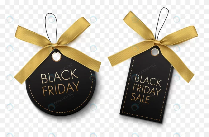 black friday sale black labels with gold bow isol crc3aab9215 size6.52mb - title:وکتور تگ جمعه سیاه لاکچری - اورچین فایل - format:EPS - وکتور - sku:crc3aab9215 - keywords: p_id:58745