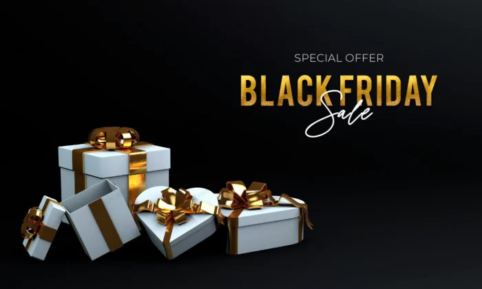 black friday sale with gift box crcacb11cae size16.55mb - title:مجموعه جعبه هدیه با روبان طلایی - اورچین فایل - format:PSD - فتوشاپ - sku:crcacb11cae - keywords: p_id:91207