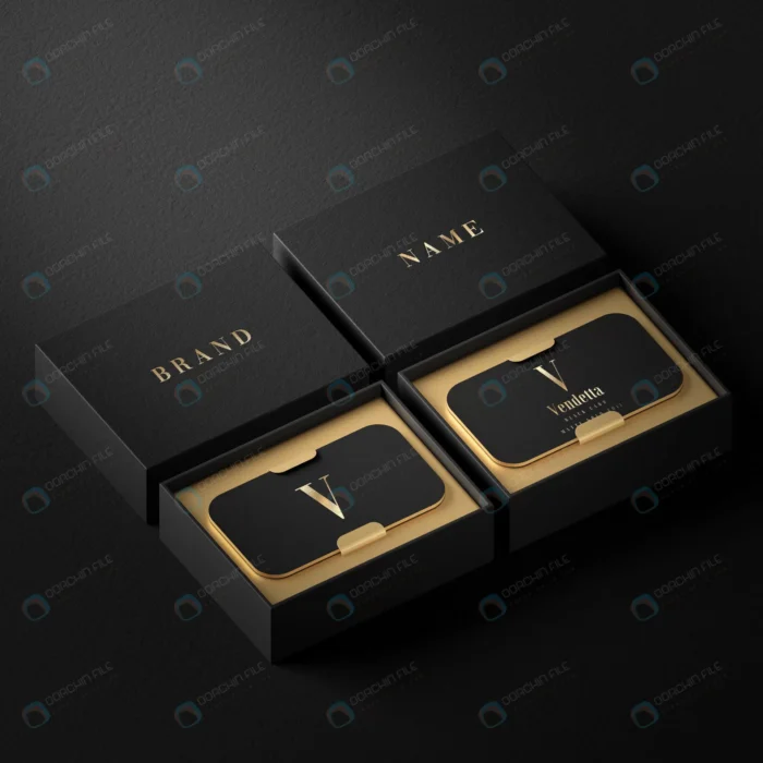 black luxury business card holder mockup brand id crc8f47480b size117.21mb - title:موکاپ لایه باز کارت ویزیت جعبه دار لاکچری - اورچین فایل - format:PSD - فتوشاپ - sku:crc8f47480b - keywords: p_id:48201