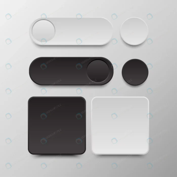 black white button set round square buttons crc95d736e7 size0.96mb - title:دکمه سیاه و سفید برای طراحی وب - اورچین فایل - format:EPS - وکتور - sku:crc95d736e7 - keywords: p_id:42018
