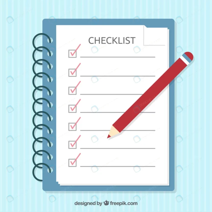 blue notebook with checklist red pencil crc33e02f4a size1.27mb - title:وکتور چک لیست به همراه مداد - اورچین فایل - format:EPS - وکتور - sku:crc33e02f4a - keywords: p_id:48760
