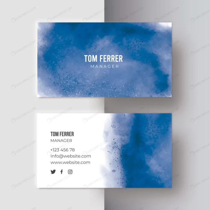 blue watercolor business card crc4defb995 size23.09mb - title:کارت ویزیت شخصی سبک نقاشی آبرنگ - اورچین فایل - format:EPS - وکتور - sku:crc4defb995 - keywords: p_id:93595