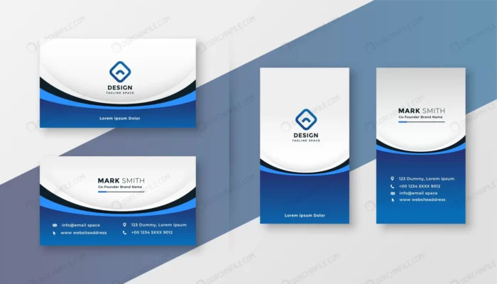 blue wavy business card professional template des crc0b4d76ce size1.72mb - title:کارت ویزیت عمودی و افقی به رنگ آبی و سفید - اورچین فایل - format:EPS - وکتور - sku:crc0b4d76ce - keywords: p_id:93591