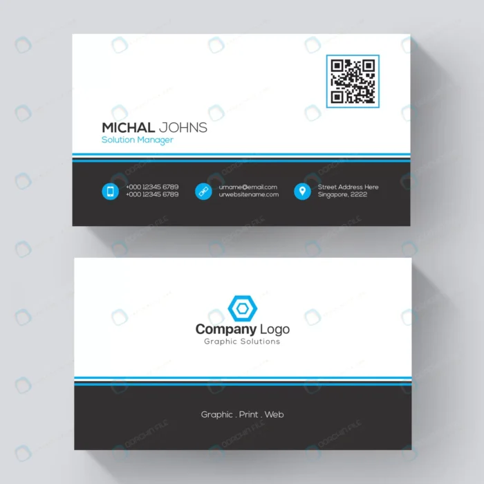 blue white business card crc1321c44d size1.19mb - title:وکتور کارت ویزیت سفید و آبی و مشکی - اورچین فایل - format:EPS - وکتور - sku:crc1321c44d - keywords: p_id:55987