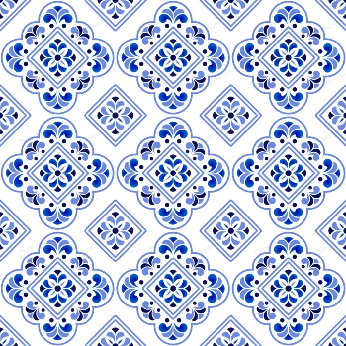 blue white decorative tile pattern 2 crc81f2adc8 size7.81mb - title:وکتور کاشی تزیینی - اورچین فایل - format:EPS - وکتور - sku:crc81f2adc8 - keywords: p_id:101109