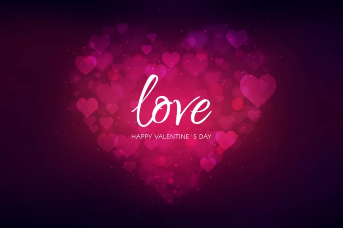 blurred valentine s day background - title:دانلود وکتور تبریک روز ولنتاین با قلب صورتی بلوری - اورچین فایل - format:EPS - وکتور - sku:4282 - keywords: p_id:29910
