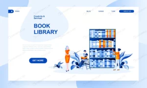 book library landing page template with header crc417e94d9 size2.28mb - title:Home - اورچین فایل - format: - sku: - keywords: p_id:18