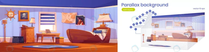 boy bedroom pirate thematic with ship bed captain crc7a4049d6 size3.83mb - title:وکتور پارالاکس اتاق به سبک دزدان دریایی - اورچین فایل - format:EPS - وکتور - sku:crc7a4049d6 - keywords: p_id:53809
