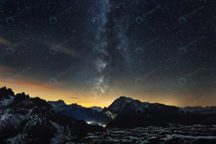 breathtaking scenery milky way italian alps crcdb89574c - title:عکس استوک راه شیری بر فراز کوه ها - اورچین فایل - format:JPG - استوک - sku:crcdb89574c - keywords: p_id:59027