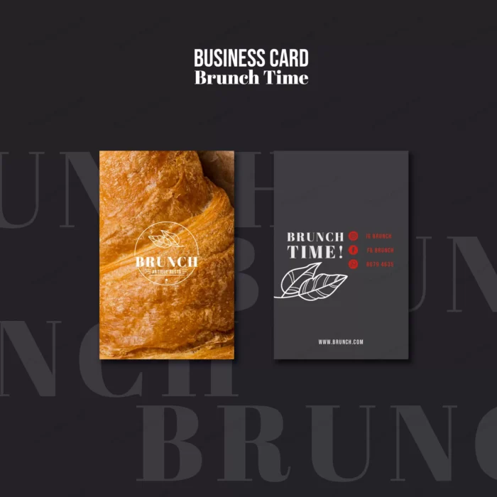 brunch time business card template crcf992deb9 size9.53mb - title:قالب آماده کارت ویزیت - اورچین فایل - format:PSD - فتوشاپ - sku:crcf992deb9 - keywords: p_id:93345