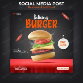 burger food banner template social media promotion rnd428 frp17201798 - title:Home Main - اورچین فایل - format: - sku: - keywords: p_id:18