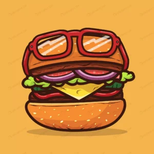 burger illustration with eyeglasses food illustra crcb887b6ef size1.76mb - title:Home - اورچین فایل - format: - sku: - keywords: p_id:18