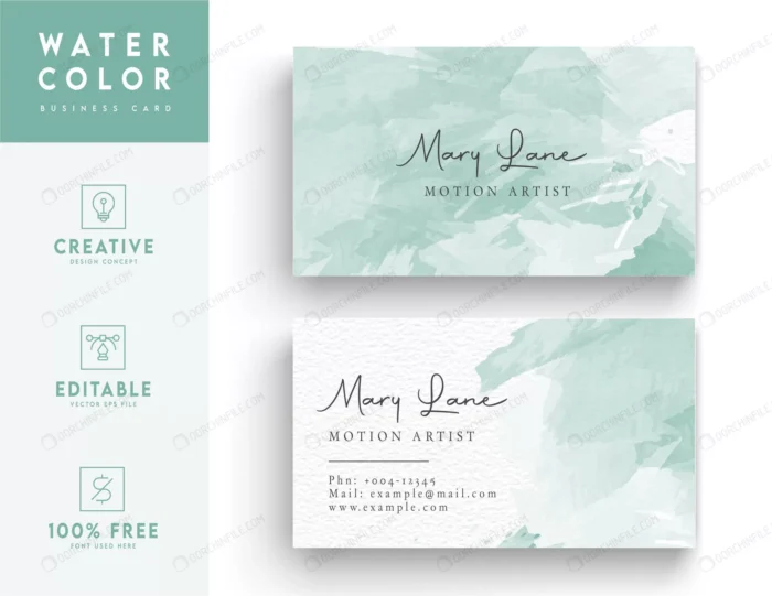 business card design watercolor business card tem crc021ee3b9 size8.22mb - title:کارت ویزیت شرکتی سبک نقاشی آبرنگ - اورچین فایل - format:EPS - وکتور - sku:crc021ee3b9 - keywords: p_id:93579