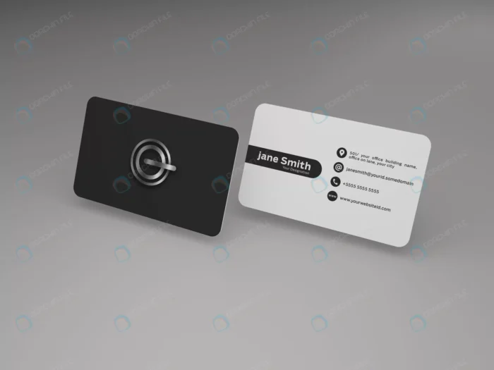 business card mockup dark white theme crc46a5027b size26.03mb - title:قالب لایه باز کارت ویزیت دو رو - اورچین فایل - format:PSD - فتوشاپ - sku:crc46a5027b - keywords: p_id:79441